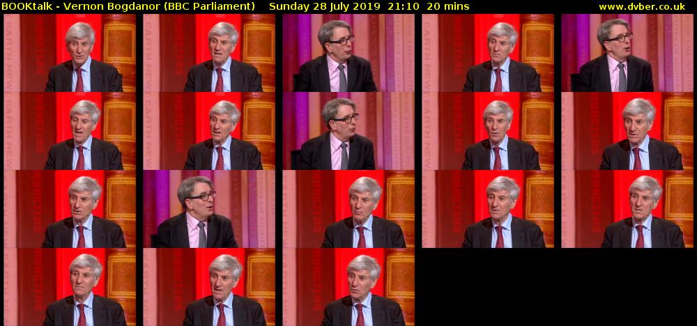 BOOKtalk - Vernon Bogdanor (BBC Parliament) Sunday 28 July 2019 21:10 - 21:30