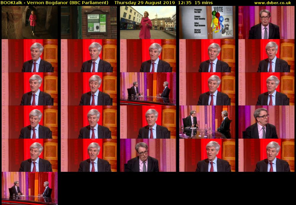 BOOKtalk - Vernon Bogdanor (BBC Parliament) Thursday 29 August 2019 12:35 - 12:50
