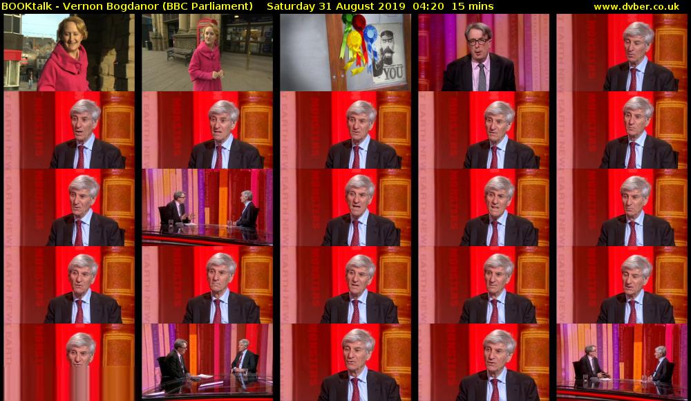 BOOKtalk - Vernon Bogdanor (BBC Parliament) Saturday 31 August 2019 04:20 - 04:35