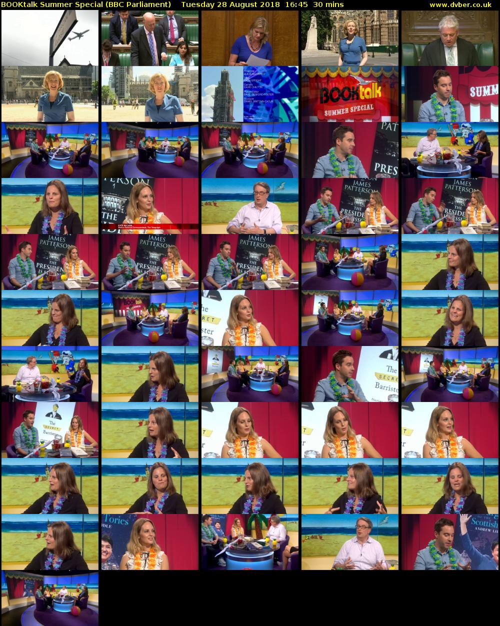 BOOKtalk Summer Special (BBC Parliament) Tuesday 28 August 2018 16:45 - 17:15