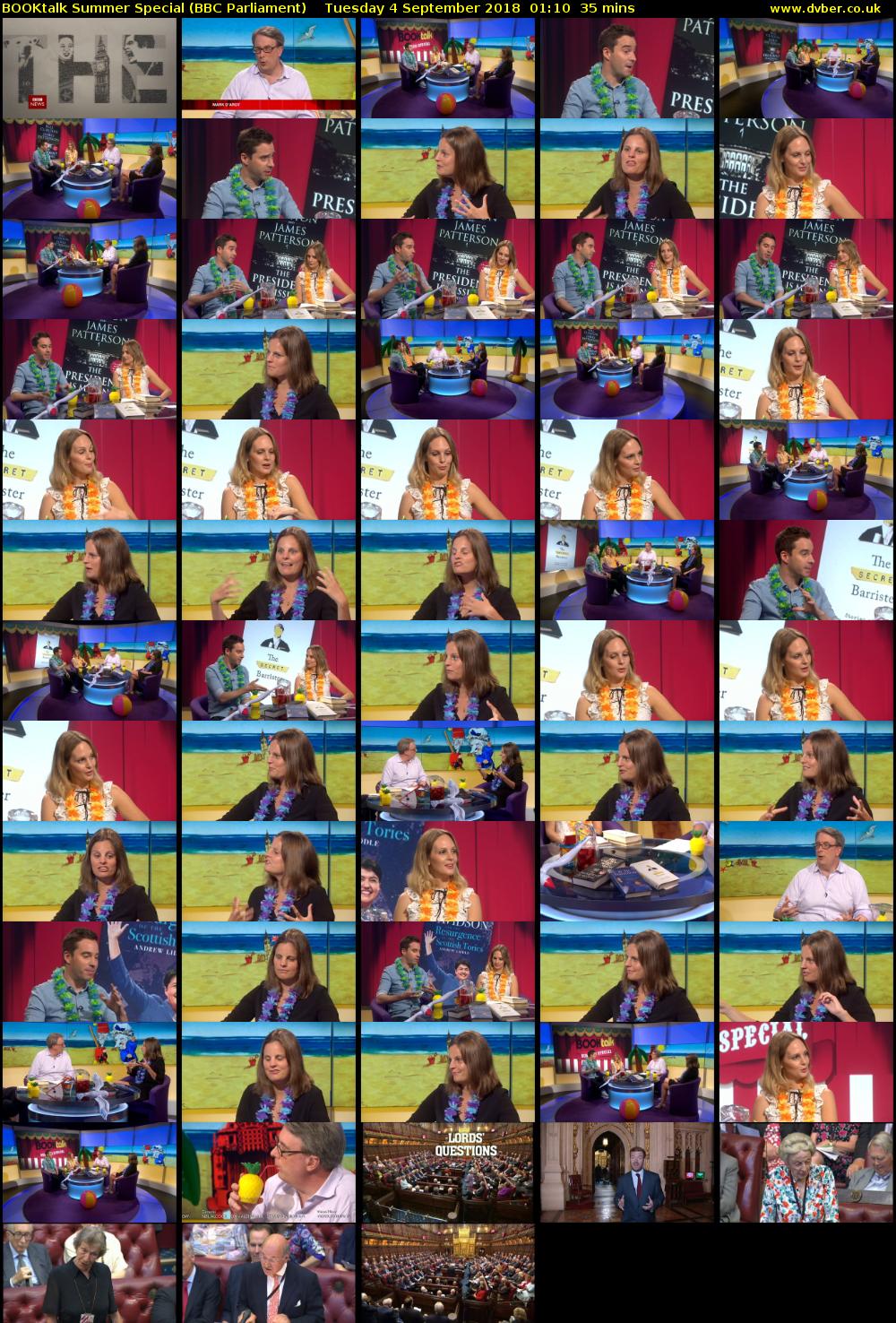 BOOKtalk Summer Special (BBC Parliament) Tuesday 4 September 2018 01:10 - 01:45