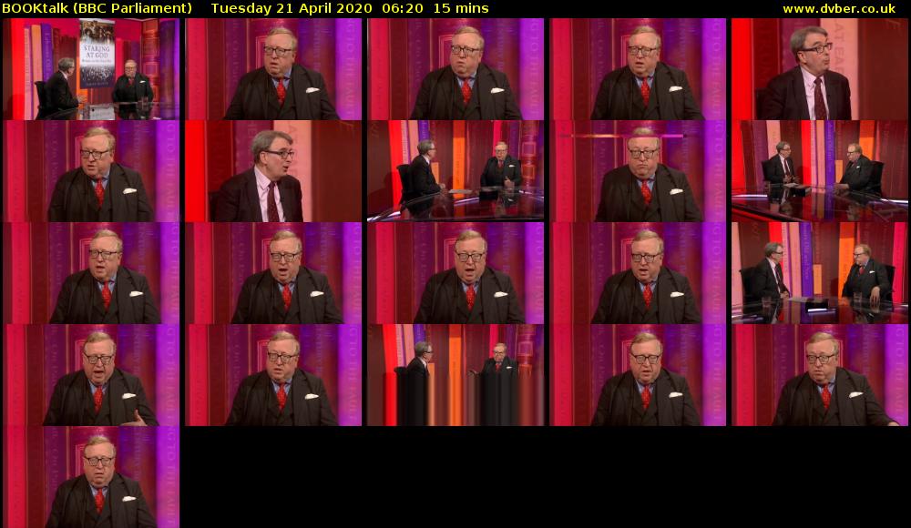 BOOKtalk (BBC Parliament) Tuesday 21 April 2020 06:20 - 06:35