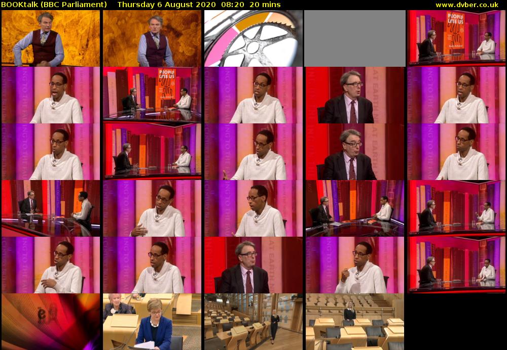 BOOKtalk (BBC Parliament) Thursday 6 August 2020 08:20 - 08:40