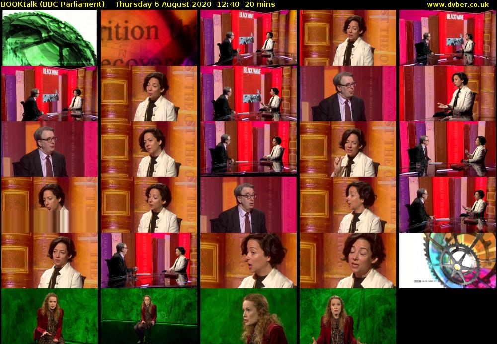 BOOKtalk (BBC Parliament) Thursday 6 August 2020 12:40 - 13:00