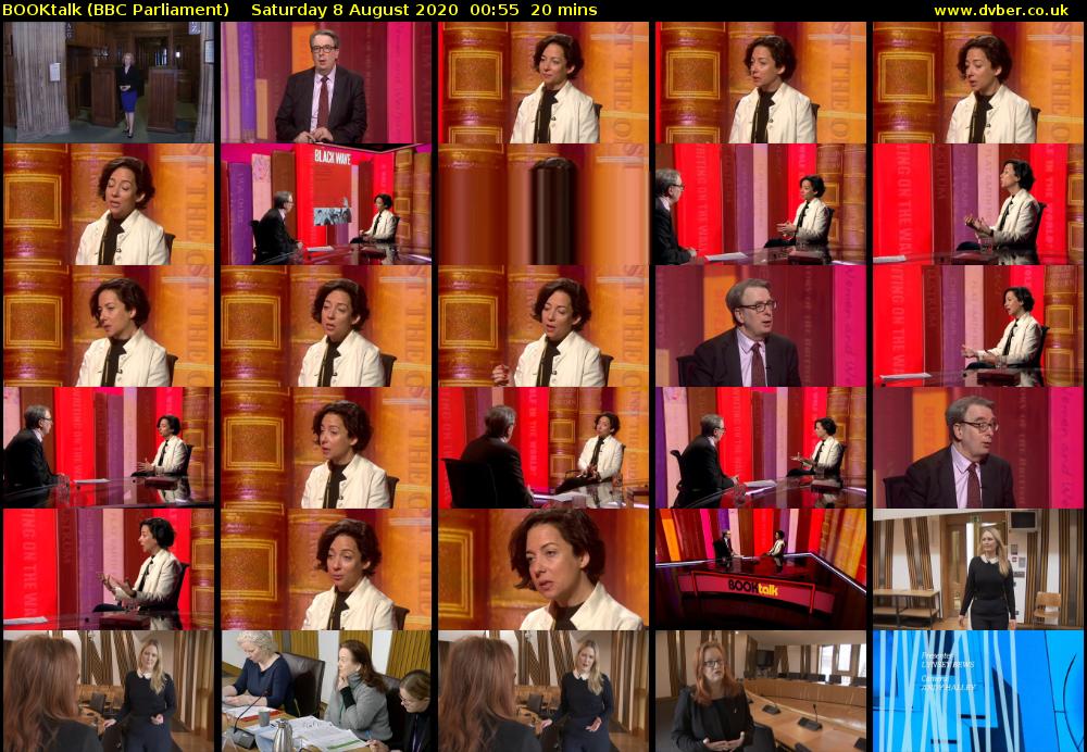 BOOKtalk (BBC Parliament) Saturday 8 August 2020 00:55 - 01:15