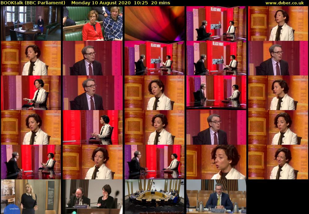 BOOKtalk (BBC Parliament) Monday 10 August 2020 10:25 - 10:45