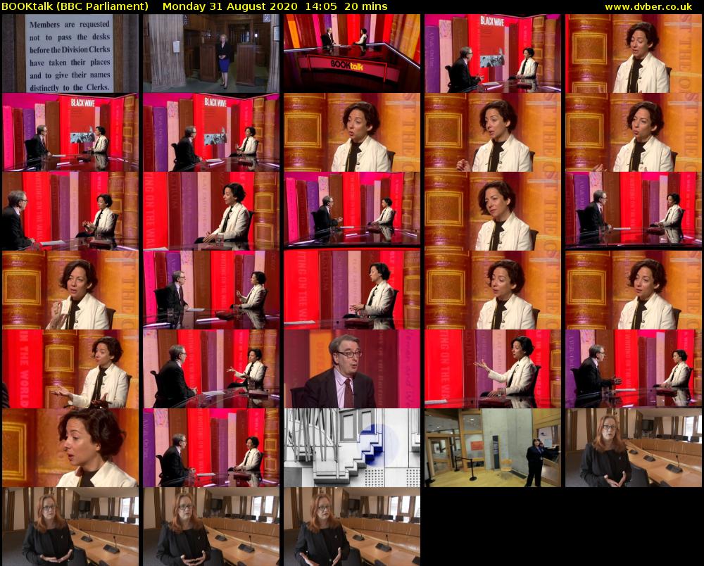BOOKtalk (BBC Parliament) Monday 31 August 2020 14:05 - 14:25