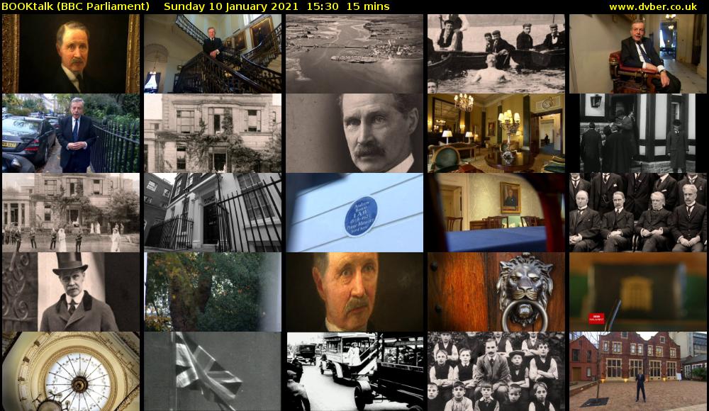 BOOKtalk (BBC Parliament) Sunday 10 January 2021 15:30 - 15:45