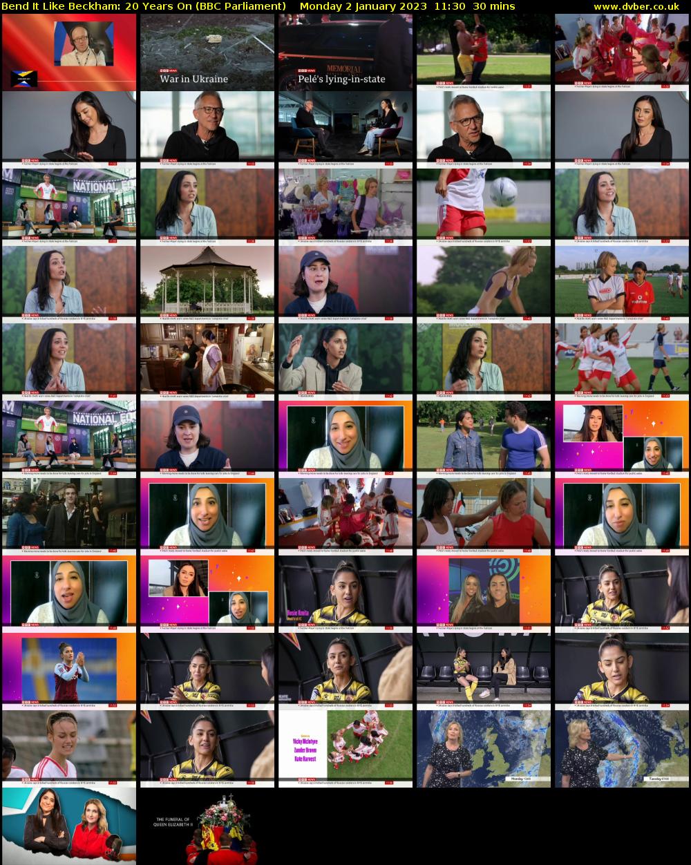 Bend It Like Beckham: 20 Years On (BBC Parliament) Monday 2 January 2023 11:30 - 12:00