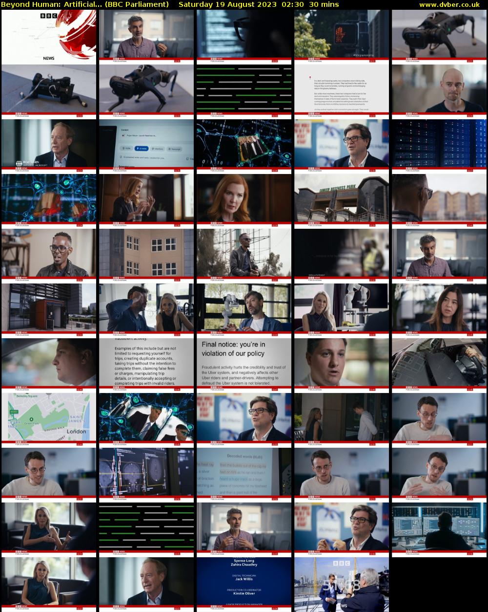 Beyond Human: Artificial... (BBC Parliament) Saturday 19 August 2023 02:30 - 03:00