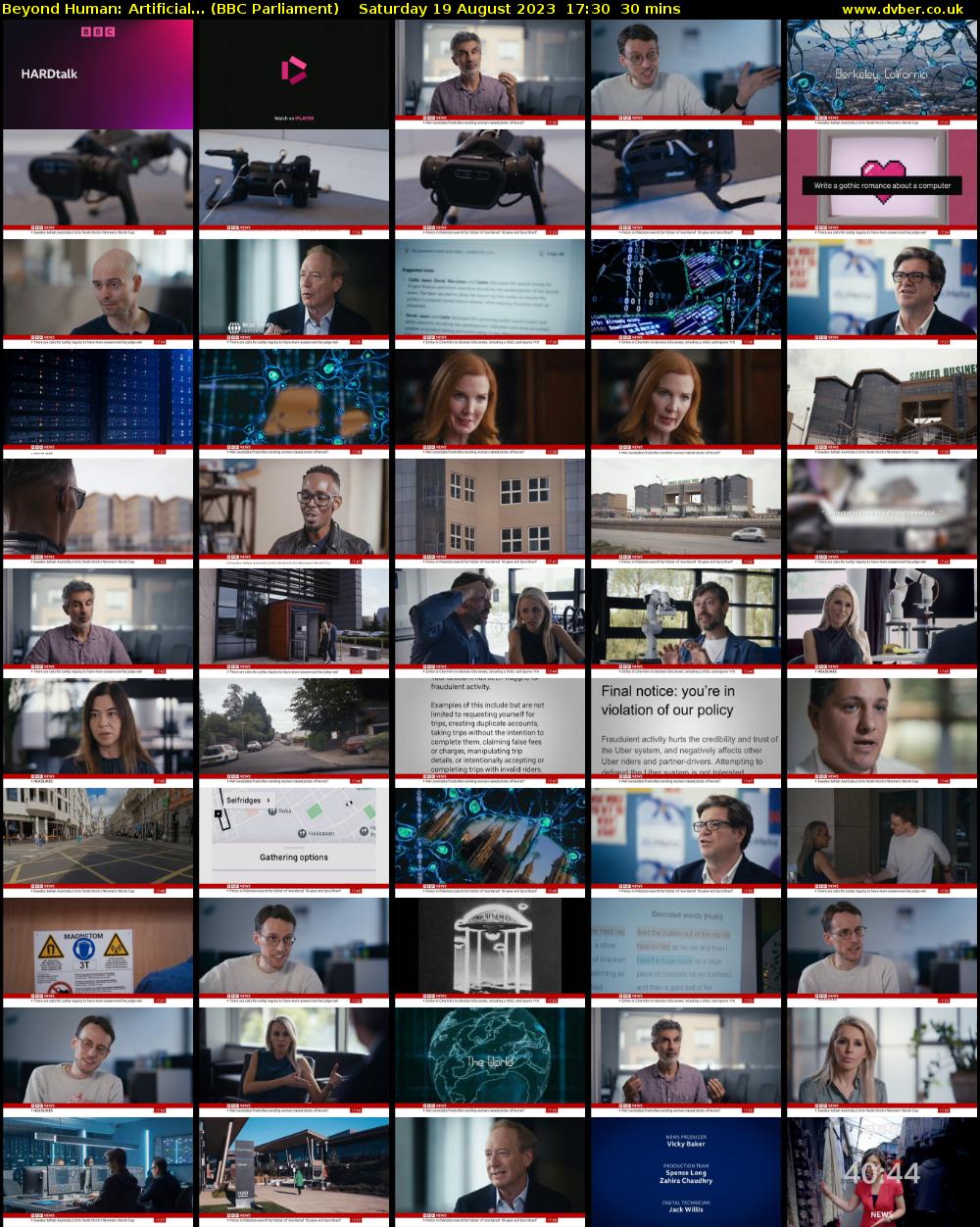 Beyond Human: Artificial... (BBC Parliament) Saturday 19 August 2023 17:30 - 18:00