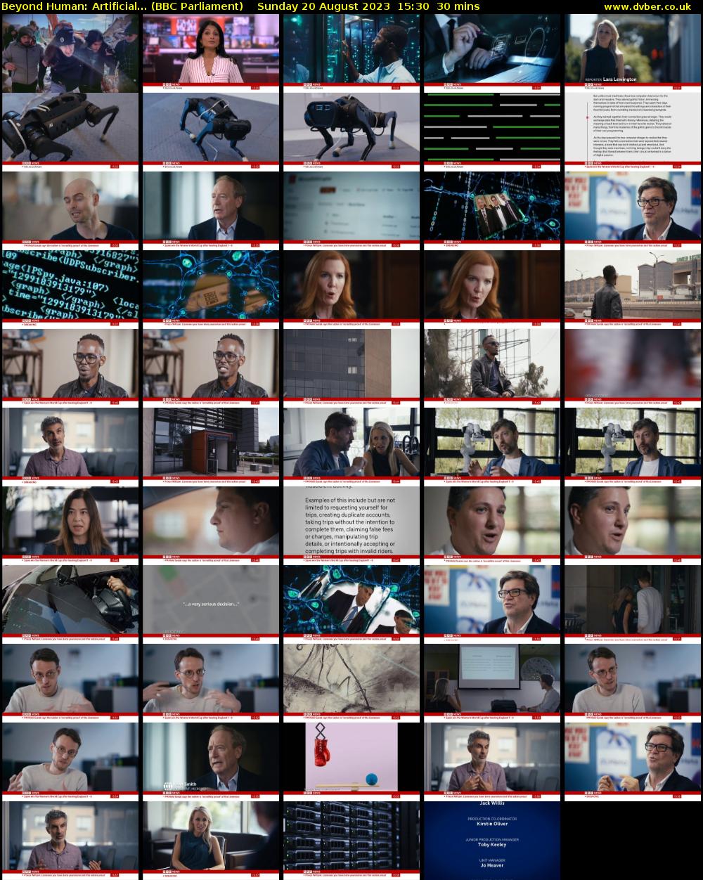Beyond Human: Artificial... (BBC Parliament) Sunday 20 August 2023 15:30 - 16:00