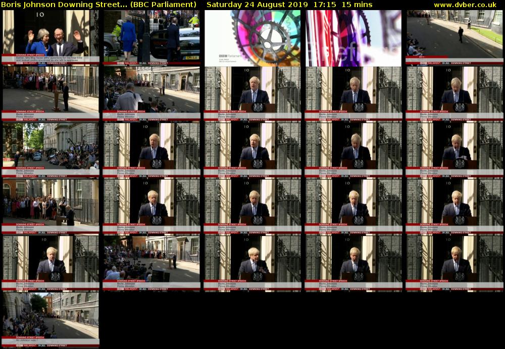 Boris Johnson Downing Street... (BBC Parliament) Saturday 24 August 2019 17:15 - 17:30