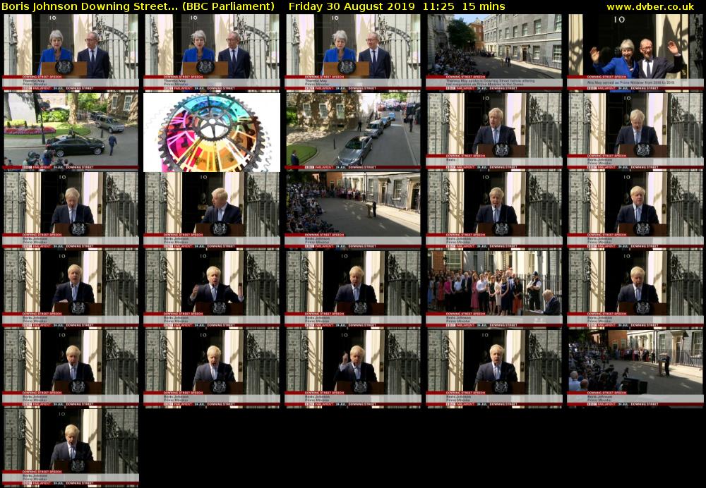Boris Johnson Downing Street... (BBC Parliament) Friday 30 August 2019 11:25 - 11:40