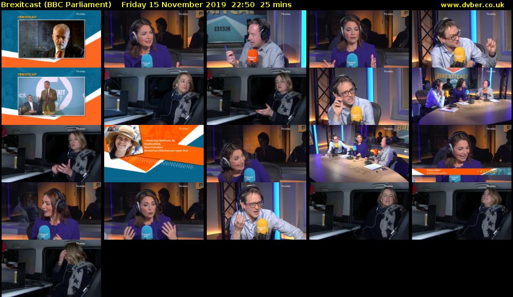 Brexitcast (BBC Parliament) Friday 15 November 2019 22:50 - 23:15