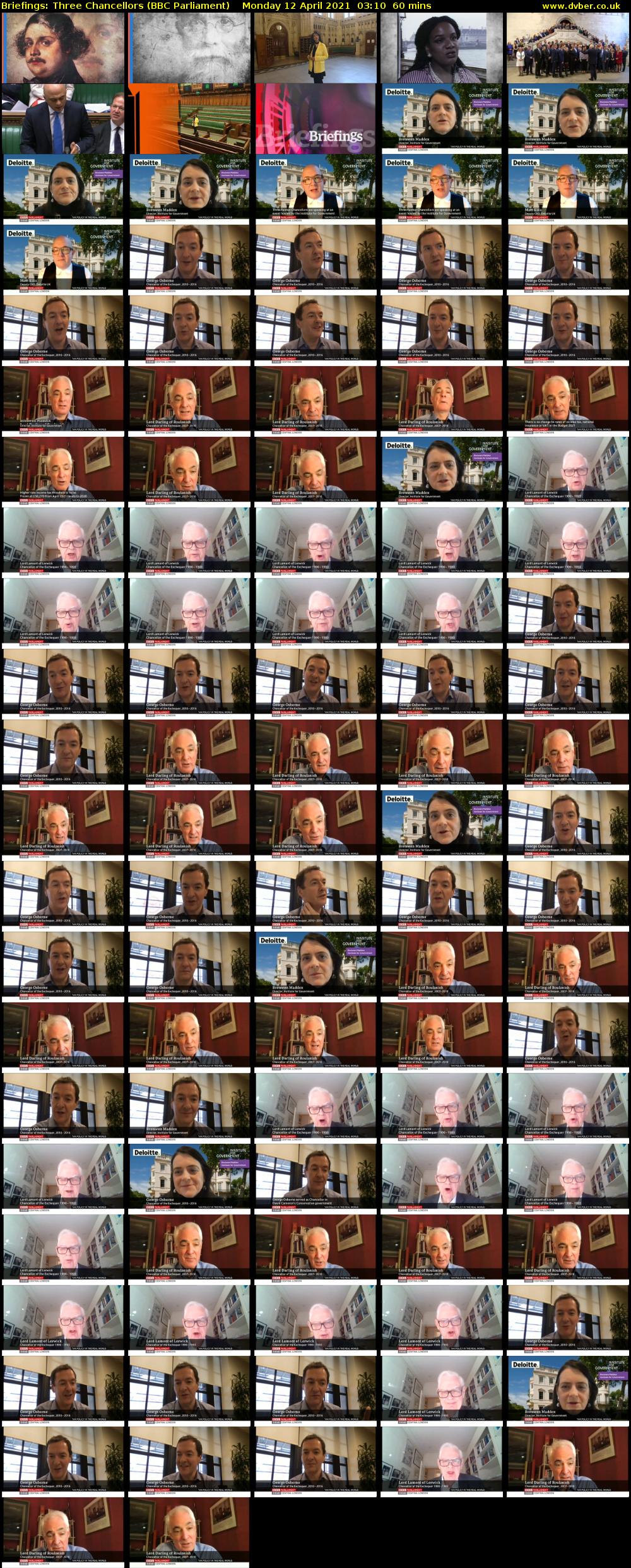 Briefings: Three Chancellors (BBC Parliament) Monday 12 April 2021 03:10 - 04:10