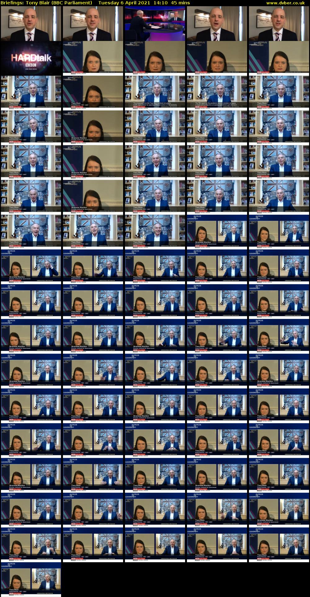 Briefings: Tony Blair (BBC Parliament) Tuesday 6 April 2021 14:10 - 14:55