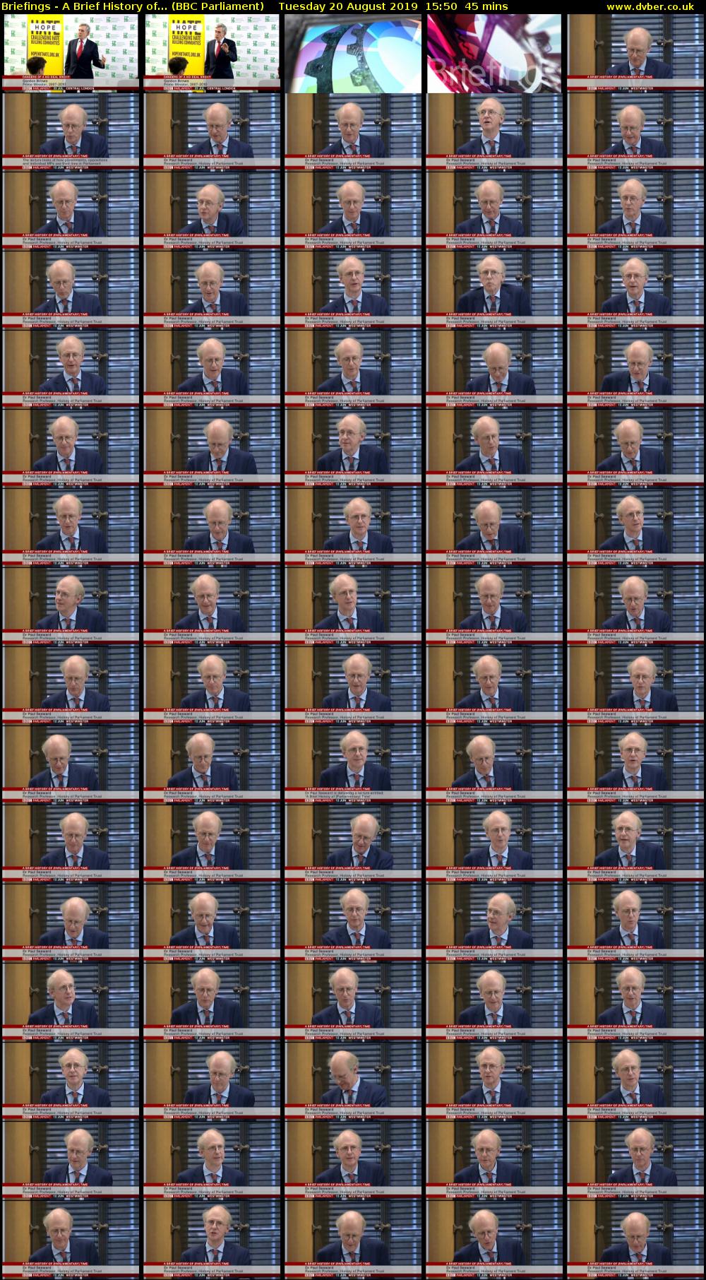 Briefings - A Brief History of... (BBC Parliament) Tuesday 20 August 2019 15:50 - 16:35