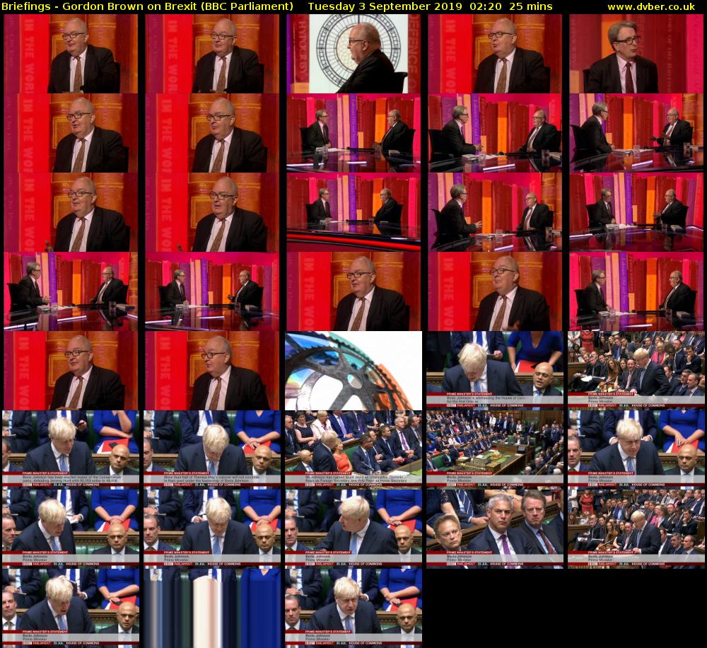 Briefings - Gordon Brown on Brexit (BBC Parliament) Tuesday 3 September 2019 02:20 - 02:45