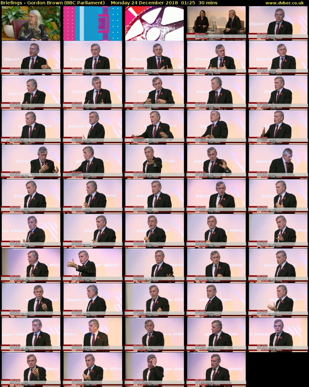 Briefings - Gordon Brown (BBC Parliament) Monday 24 December 2018 01:25 - 01:55