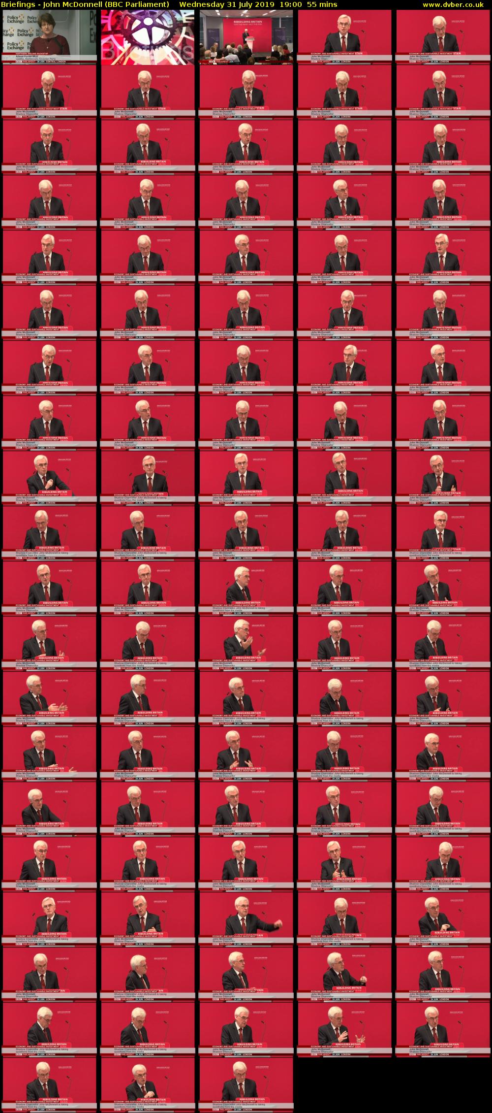 Briefings - John McDonnell (BBC Parliament) Wednesday 31 July 2019 19:00 - 19:55