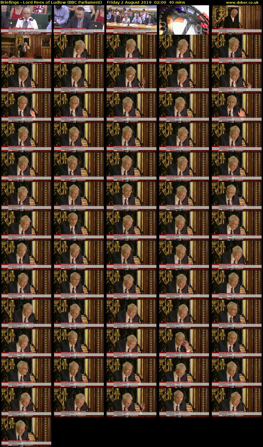 Briefings - Lord Rees of Ludlow (BBC Parliament) Friday 2 August 2019 02:00 - 02:40