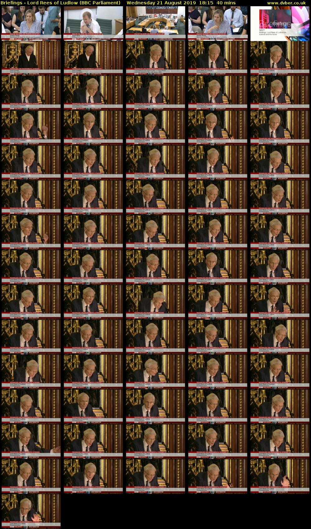 Briefings - Lord Rees of Ludlow (BBC Parliament) Wednesday 21 August 2019 18:15 - 18:55