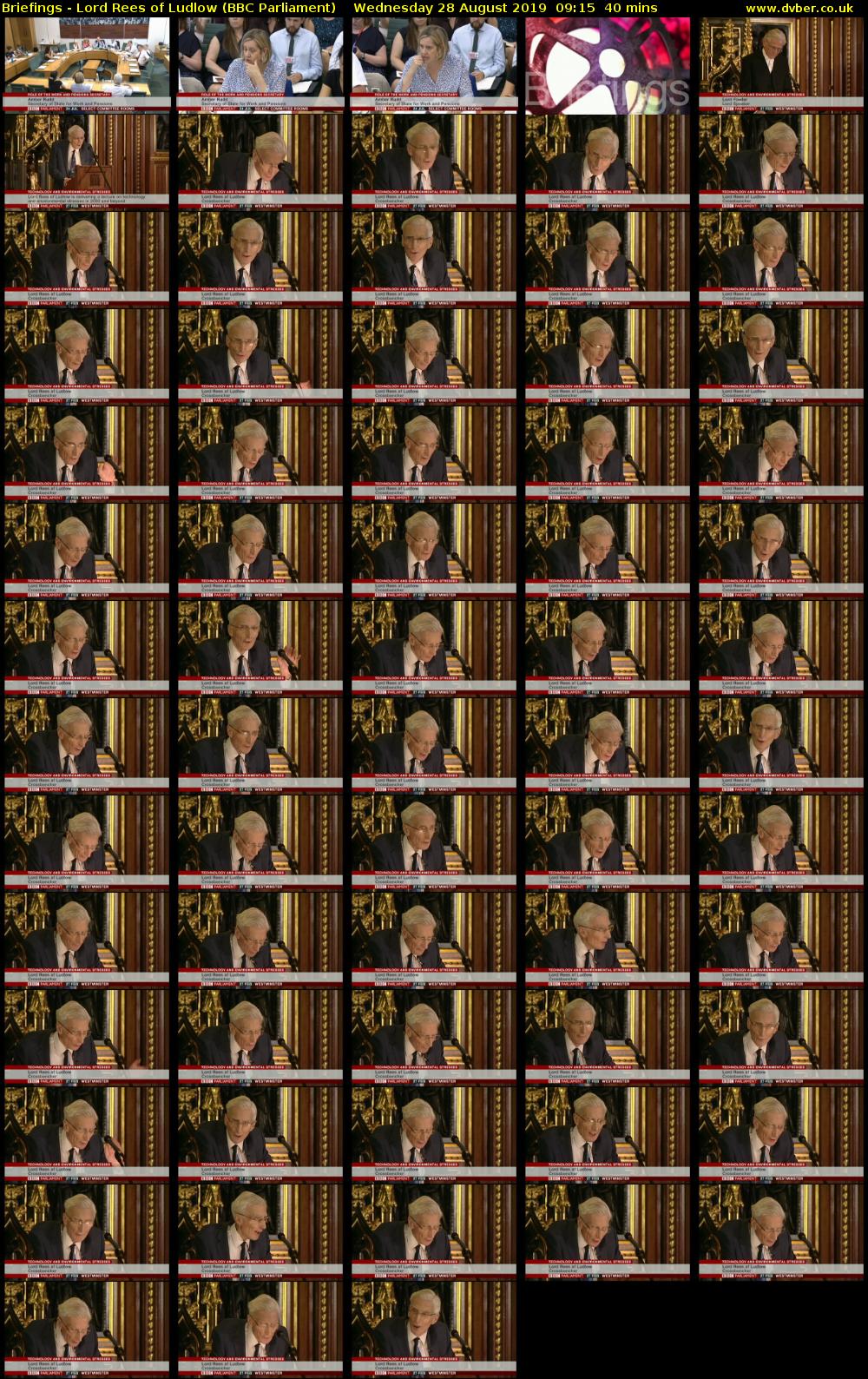 Briefings - Lord Rees of Ludlow (BBC Parliament) Wednesday 28 August 2019 09:15 - 09:55