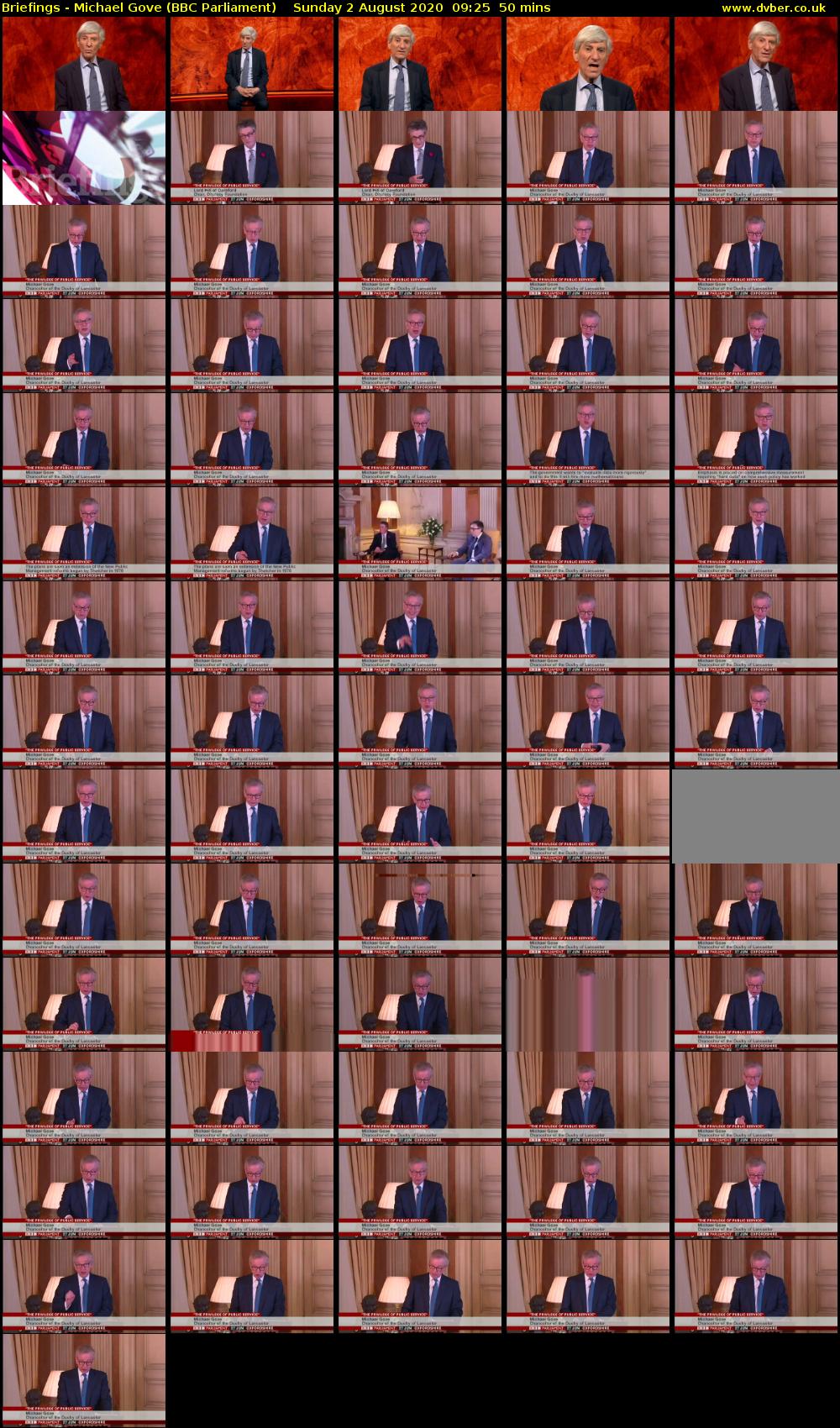 Briefings - Michael Gove (BBC Parliament) Sunday 2 August 2020 09:25 - 10:15