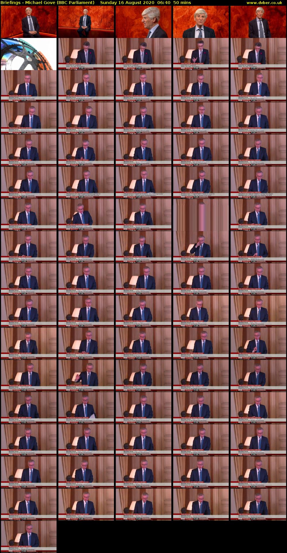 Briefings - Michael Gove (BBC Parliament) Sunday 16 August 2020 06:40 - 07:30