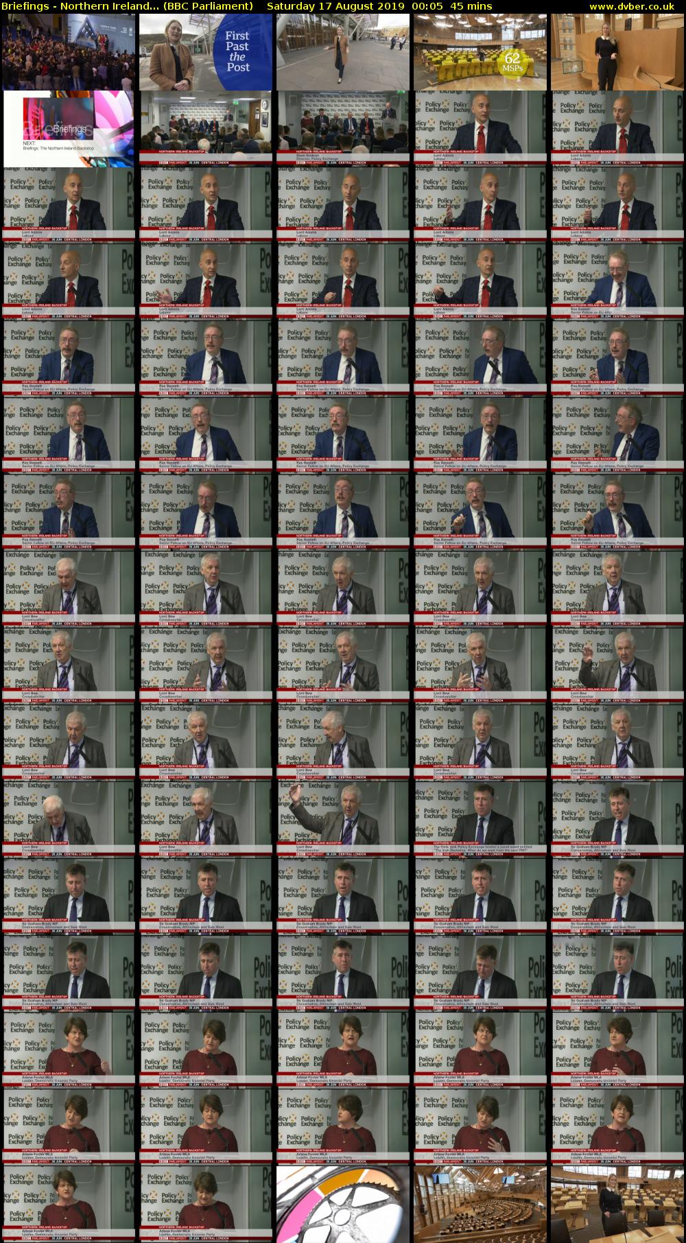 Briefings - Northern Ireland... (BBC Parliament) Saturday 17 August 2019 00:05 - 00:50