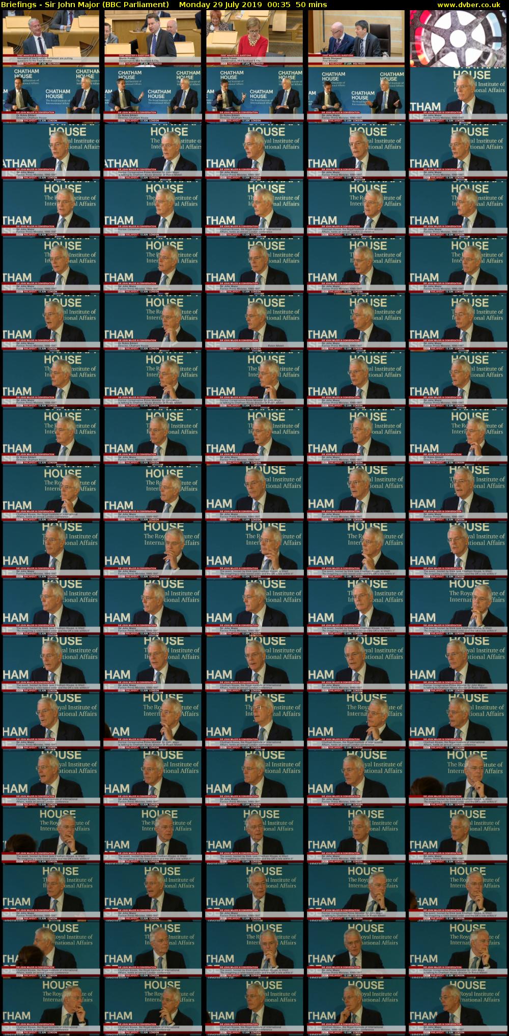 Briefings - Sir John Major (BBC Parliament) Monday 29 July 2019 00:35 - 01:25