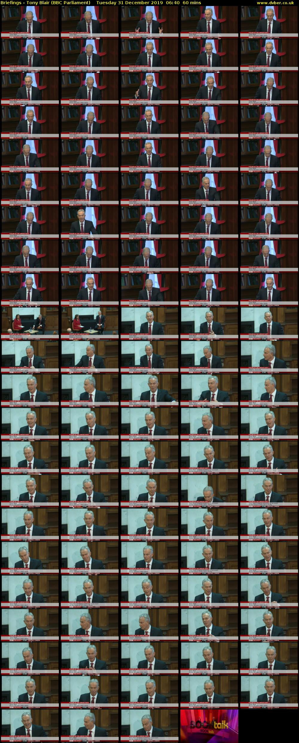 Briefings - Tony Blair (BBC Parliament) Tuesday 31 December 2019 06:40 - 07:40