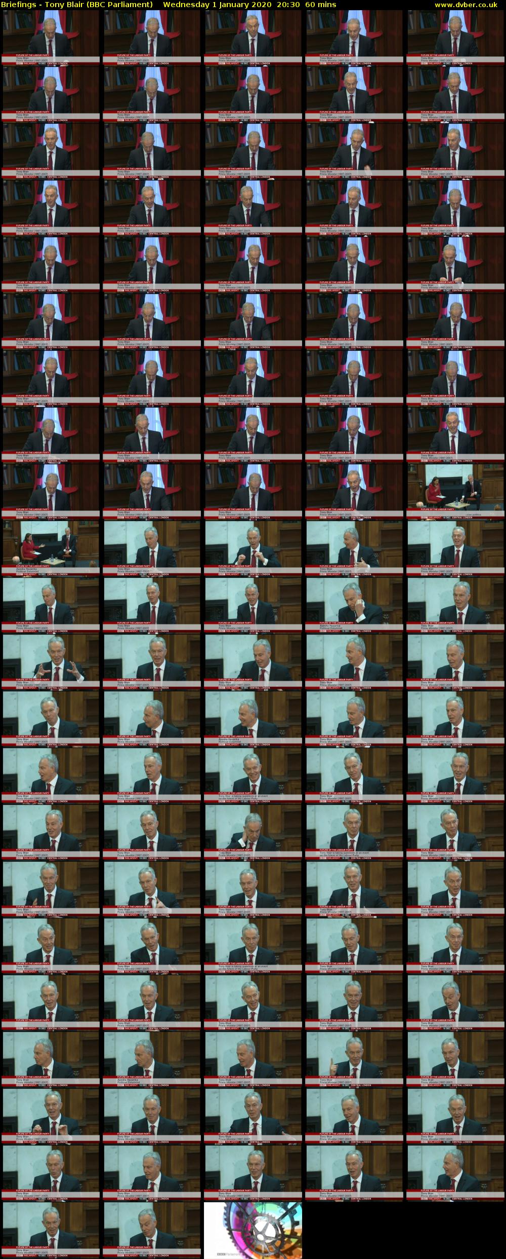 Briefings - Tony Blair (BBC Parliament) Wednesday 1 January 2020 20:30 - 21:30