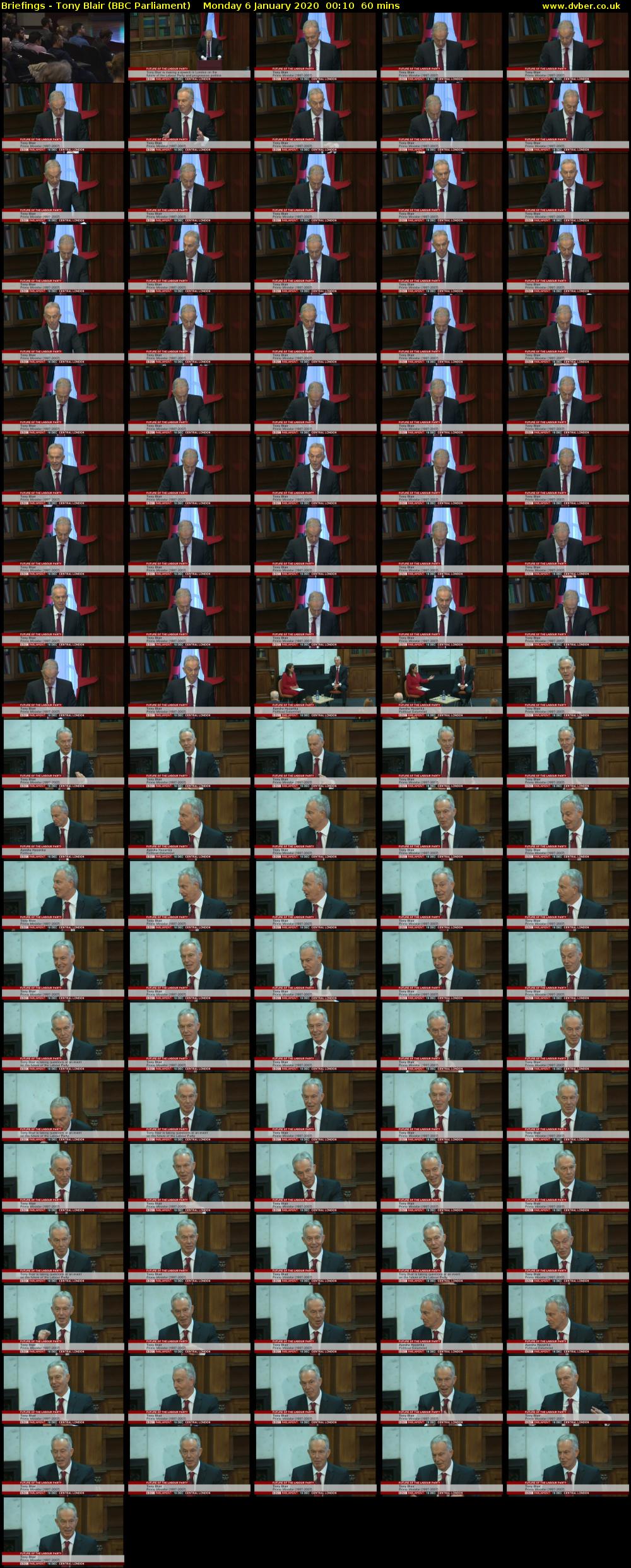 Briefings - Tony Blair (BBC Parliament) Monday 6 January 2020 00:10 - 01:10
