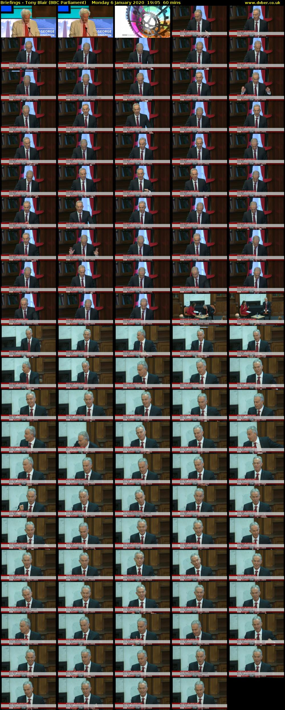 Briefings - Tony Blair (BBC Parliament) Monday 6 January 2020 19:05 - 20:05