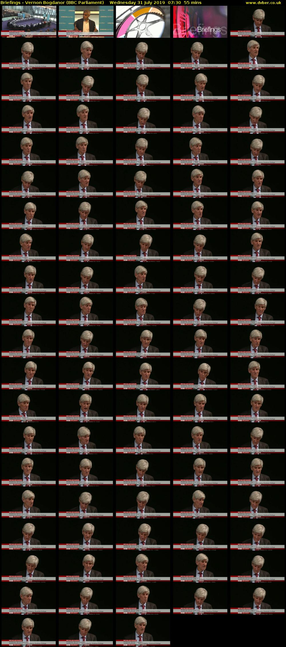 Briefings - Vernon Bogdanor (BBC Parliament) Wednesday 31 July 2019 07:30 - 08:25