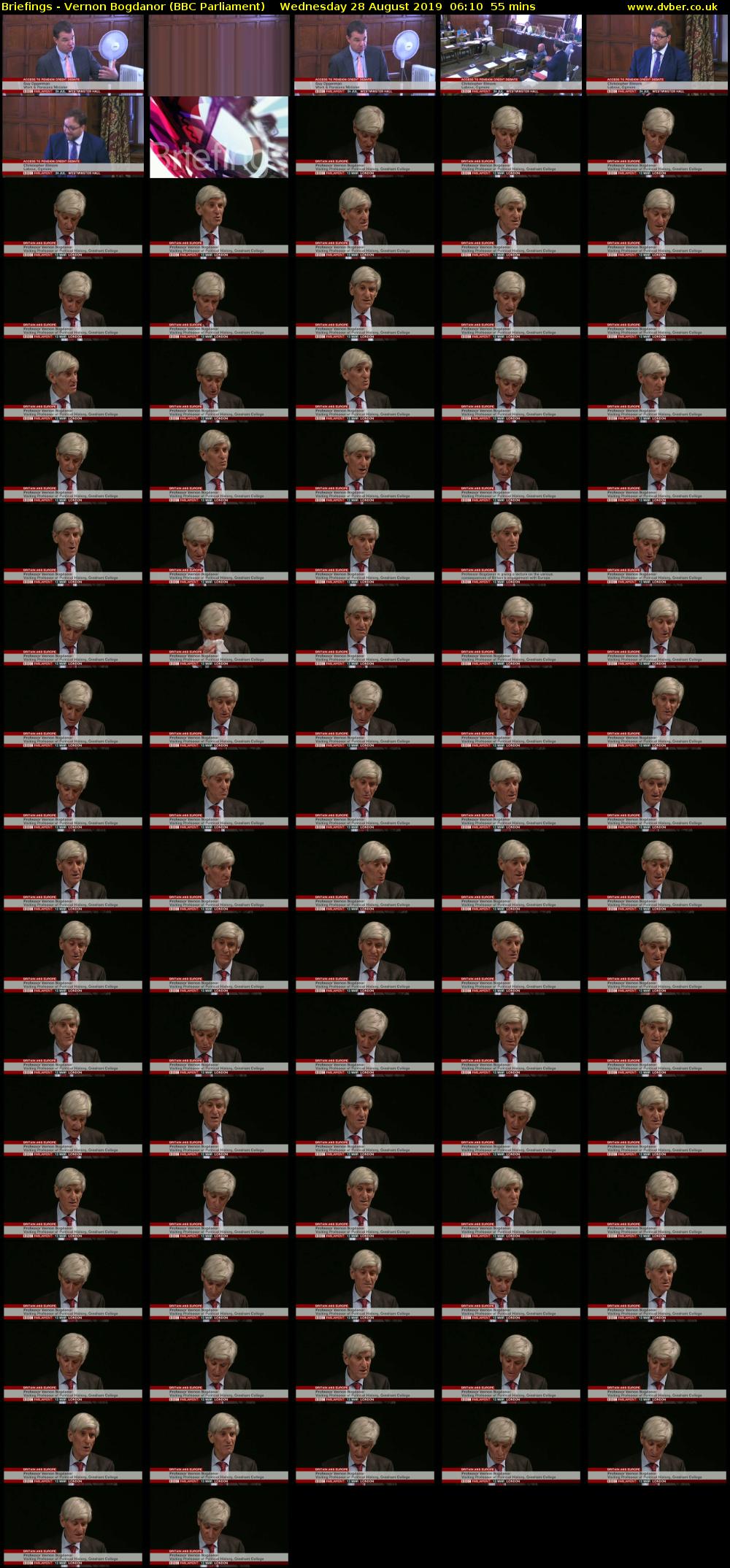 Briefings - Vernon Bogdanor (BBC Parliament) Wednesday 28 August 2019 06:10 - 07:05