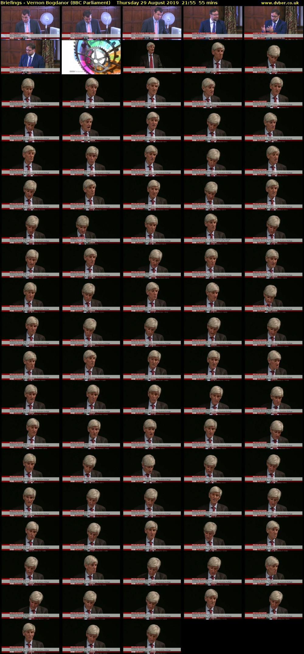 Briefings - Vernon Bogdanor (BBC Parliament) Thursday 29 August 2019 21:55 - 22:50
