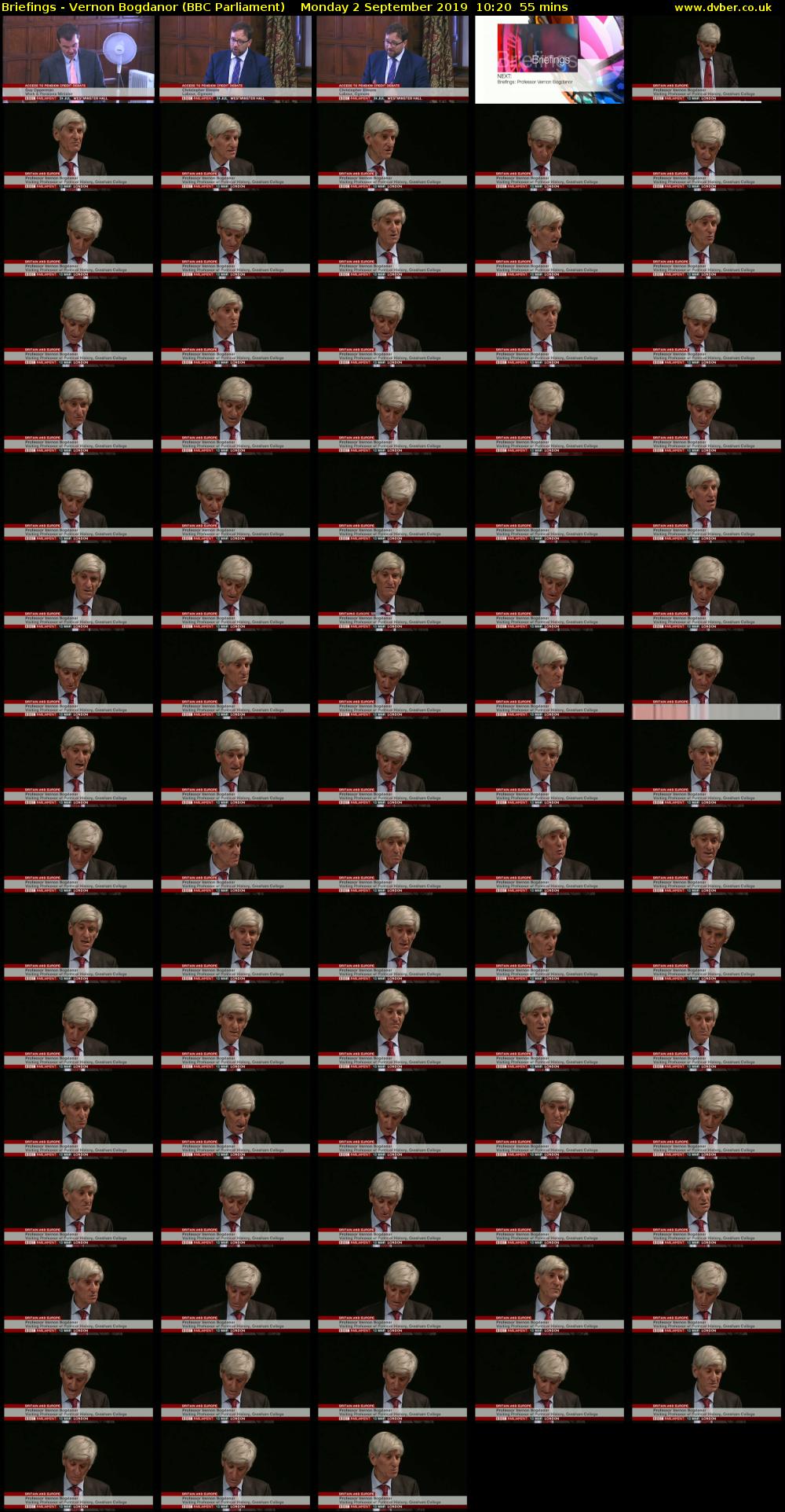 Briefings - Vernon Bogdanor (BBC Parliament) Monday 2 September 2019 10:20 - 11:15