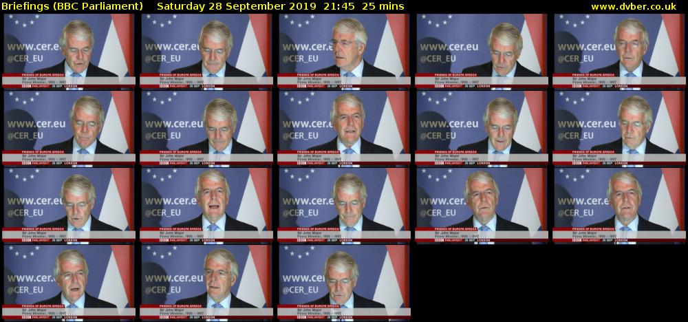 Briefings (BBC Parliament) Saturday 28 September 2019 21:45 - 22:10