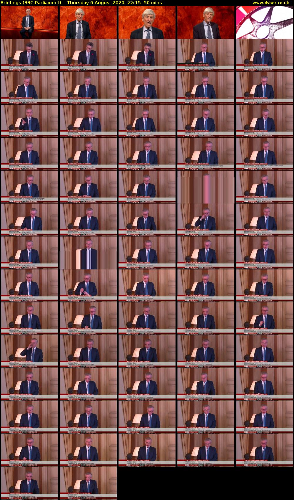 Briefings (BBC Parliament) Thursday 6 August 2020 22:15 - 23:05