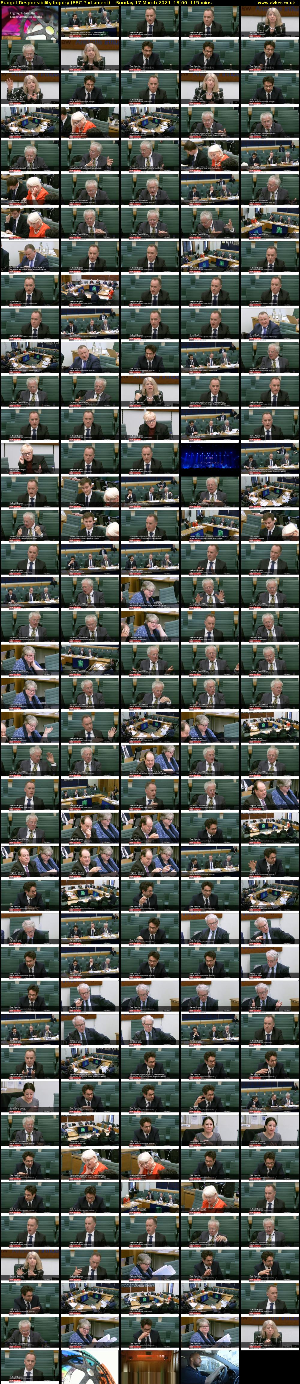 Budget Responsibility Inquiry (BBC Parliament) Sunday 17 March 2024 18:00 - 19:55