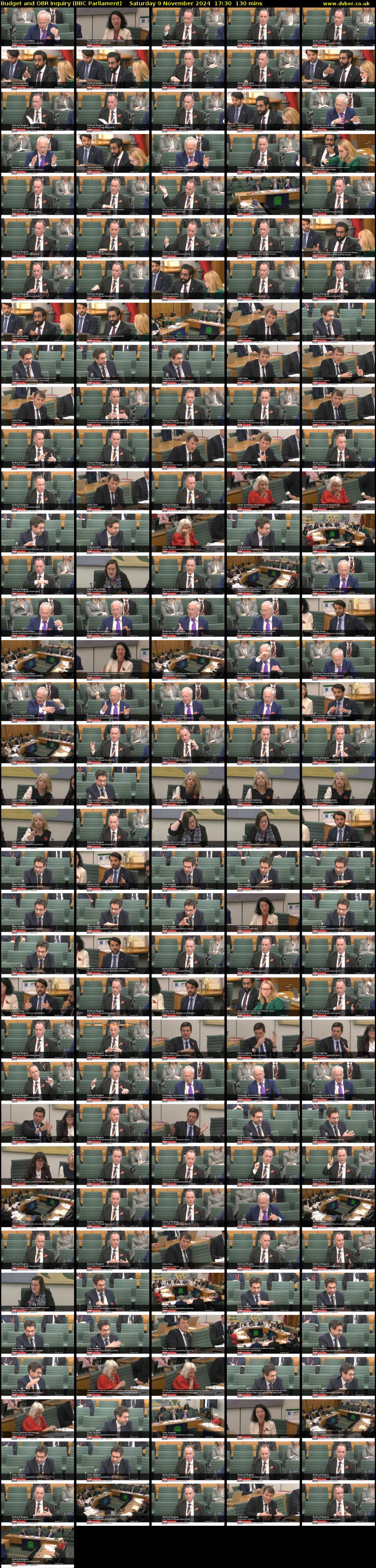 Budget and OBR Inquiry (BBC Parliament) Saturday 9 November 2024 17:30 - 19:40