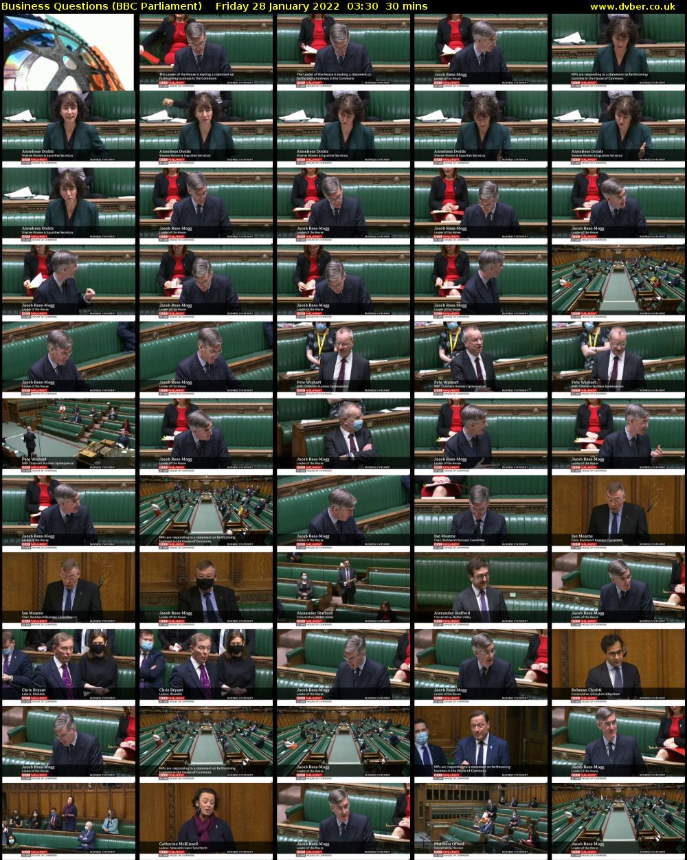 Business Questions (BBC Parliament) Friday 28 January 2022 03:30 - 04:00