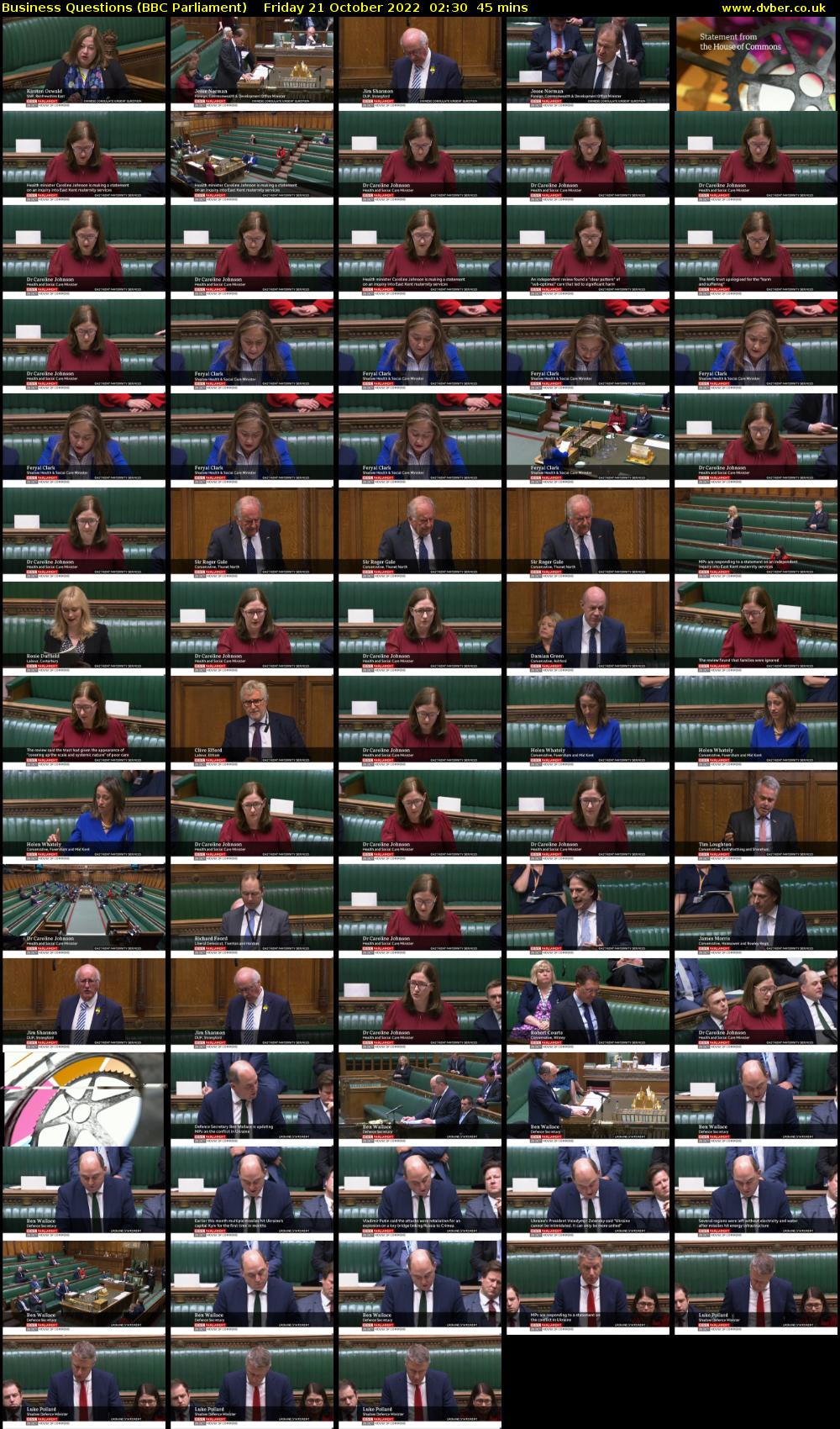 Business Questions (BBC Parliament) Friday 21 October 2022 02:30 - 03:15