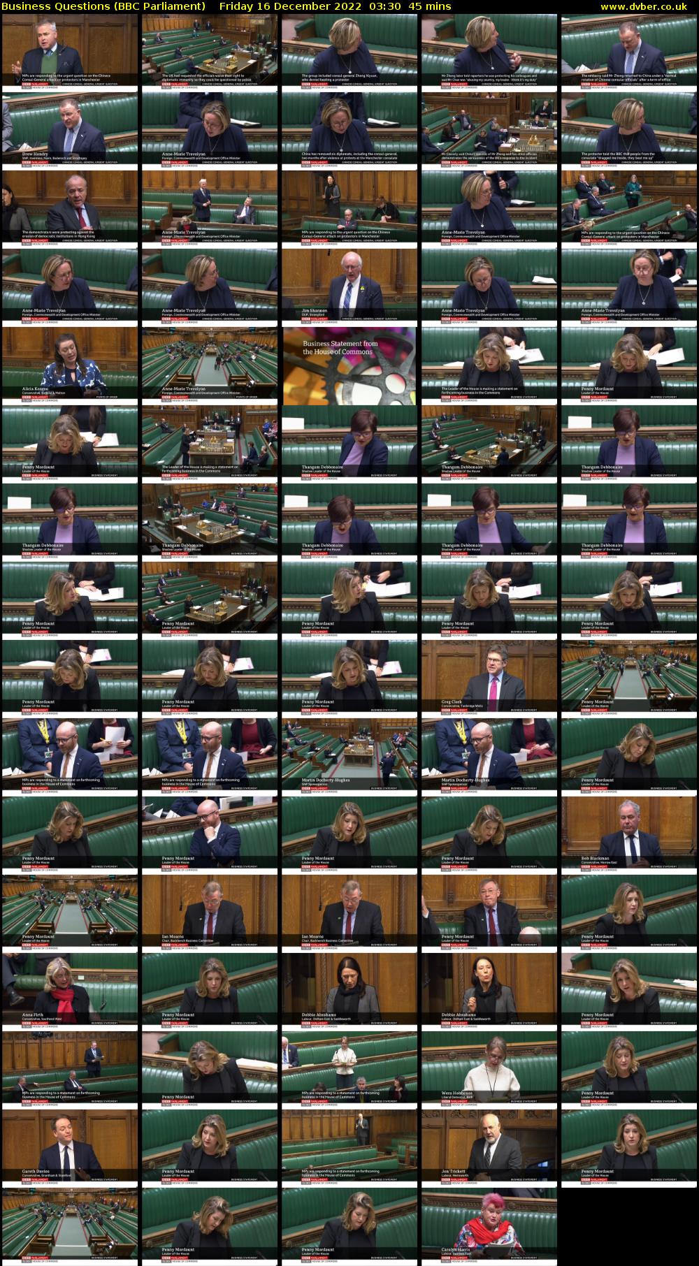 Business Questions (BBC Parliament) Friday 16 December 2022 03:30 - 04:15