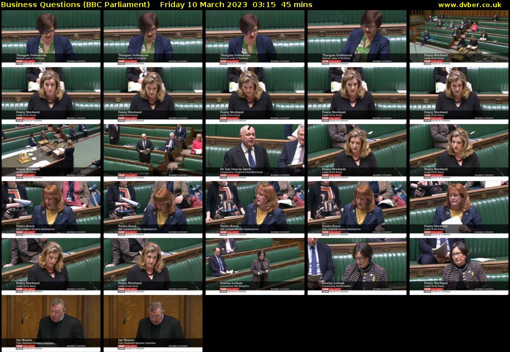 Business Questions (BBC Parliament) Friday 10 March 2023 03:15 - 04:00