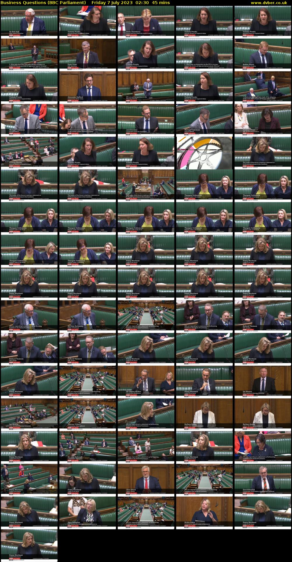 Business Questions (BBC Parliament) Friday 7 July 2023 02:30 - 03:15