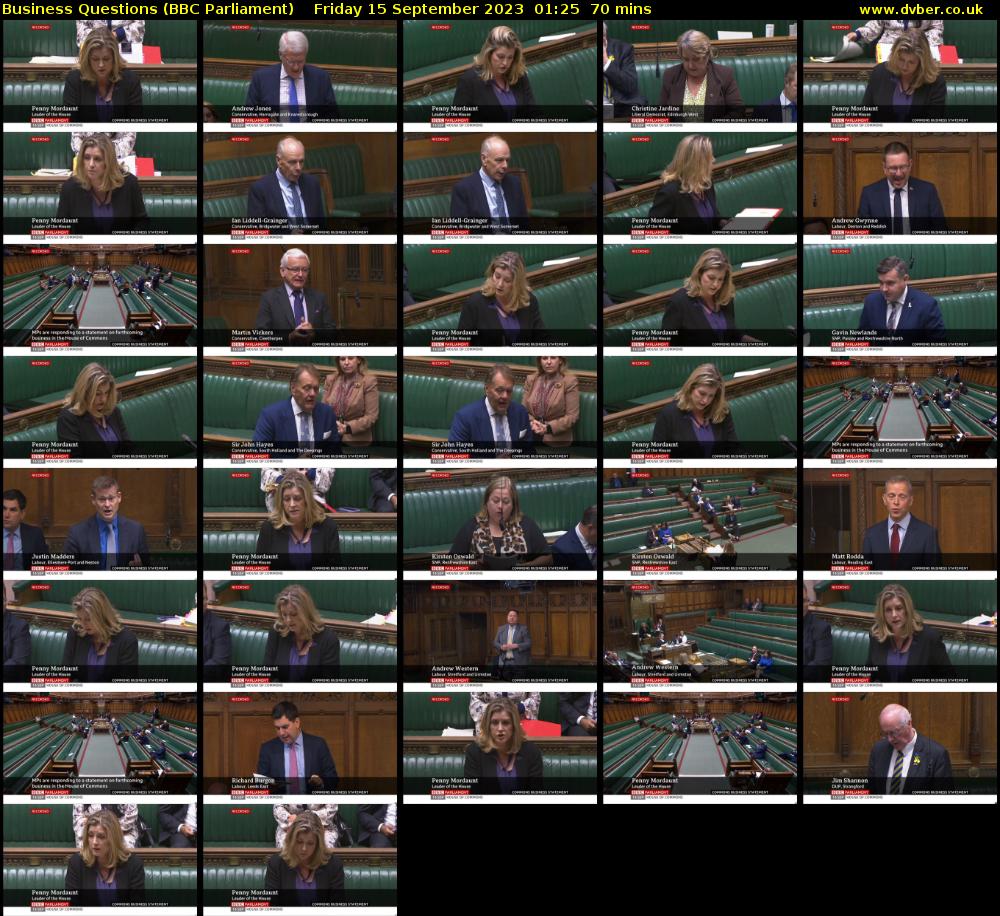 Business Questions (BBC Parliament) Friday 15 September 2023 01:25 - 02:35